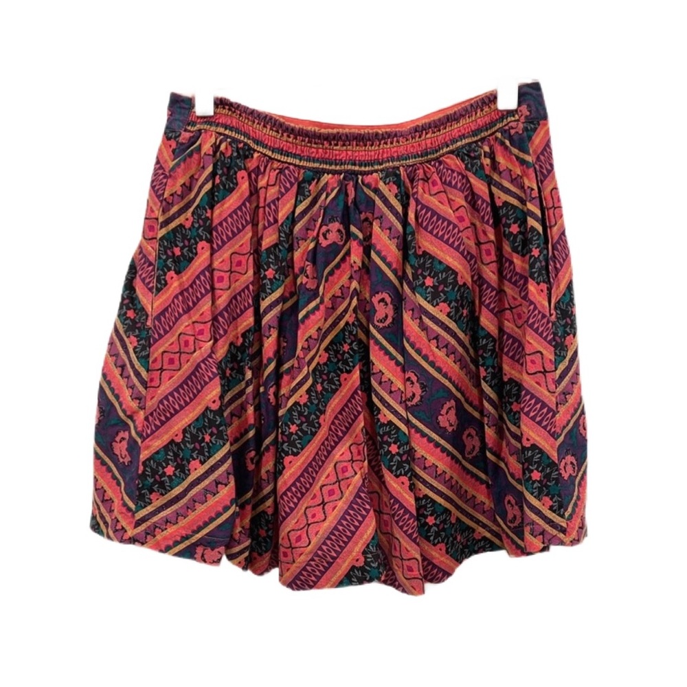Free People Women’s Medium Boho Multi-Colored Lined Flowy Mini Skirt